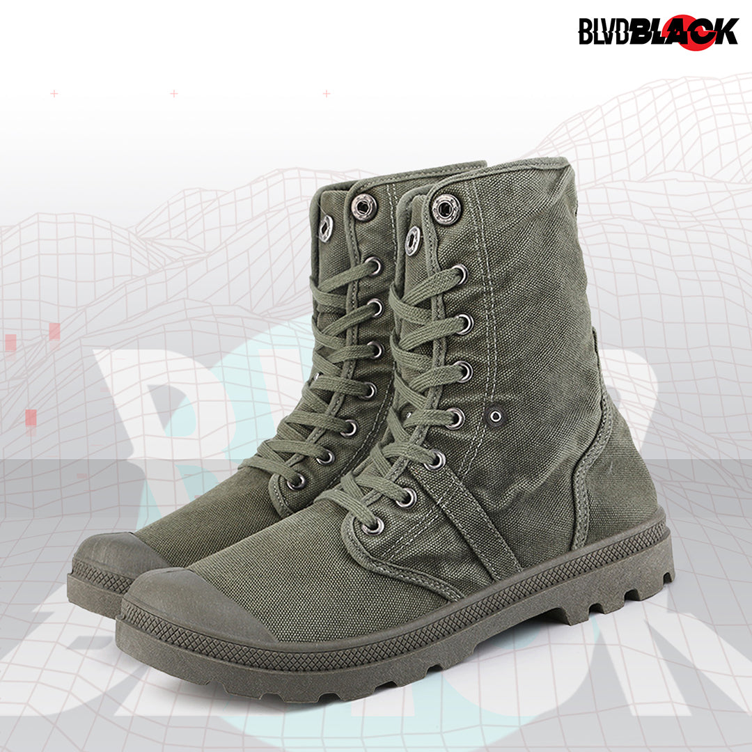 Palladium Men's Baggy Canvas Boot, Titanium/Highrise, 12 M 並行輸入品 Palladium Boots Mens Boots Photo Canvas Palladium Men\u0027s Baggy